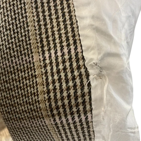 Vintage Plaid Double-Breasted Long Blazer- Sz 10- 100% Rayon-VERY DIANE KEATON!